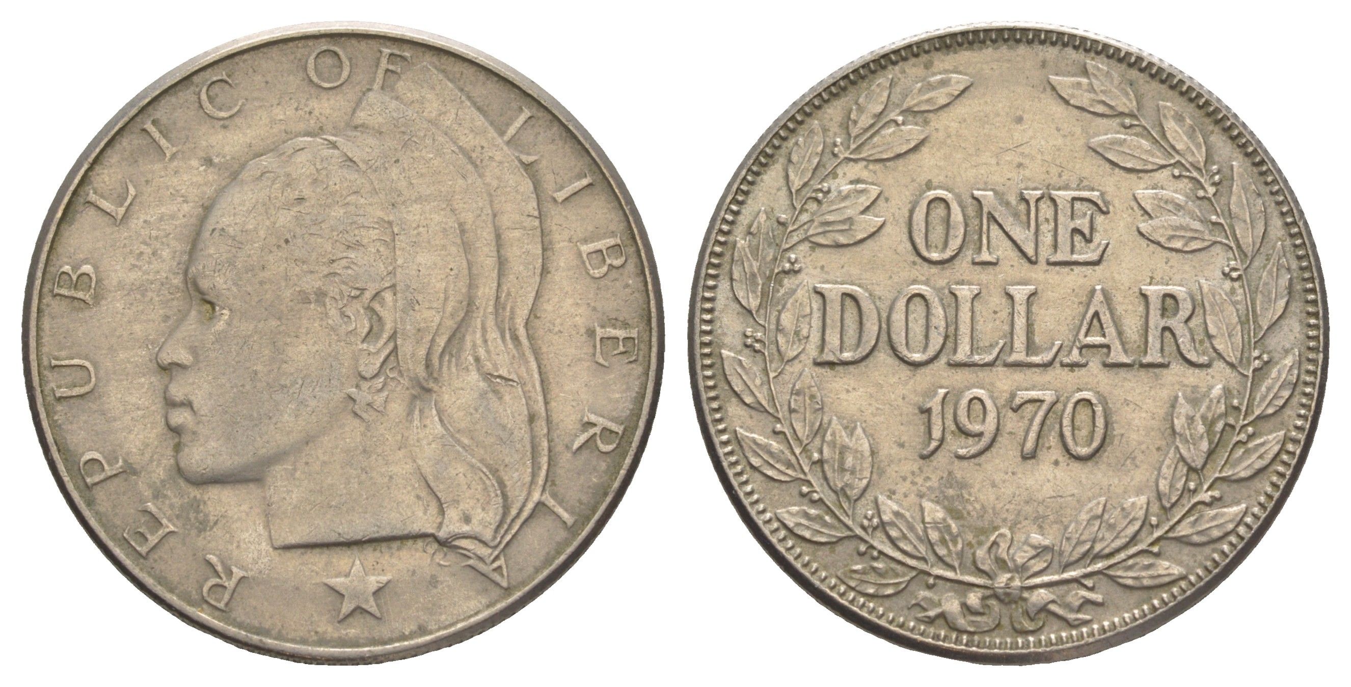 Либерия 1 доллар 1970 KM 18a.2 медно-никель 4634-815