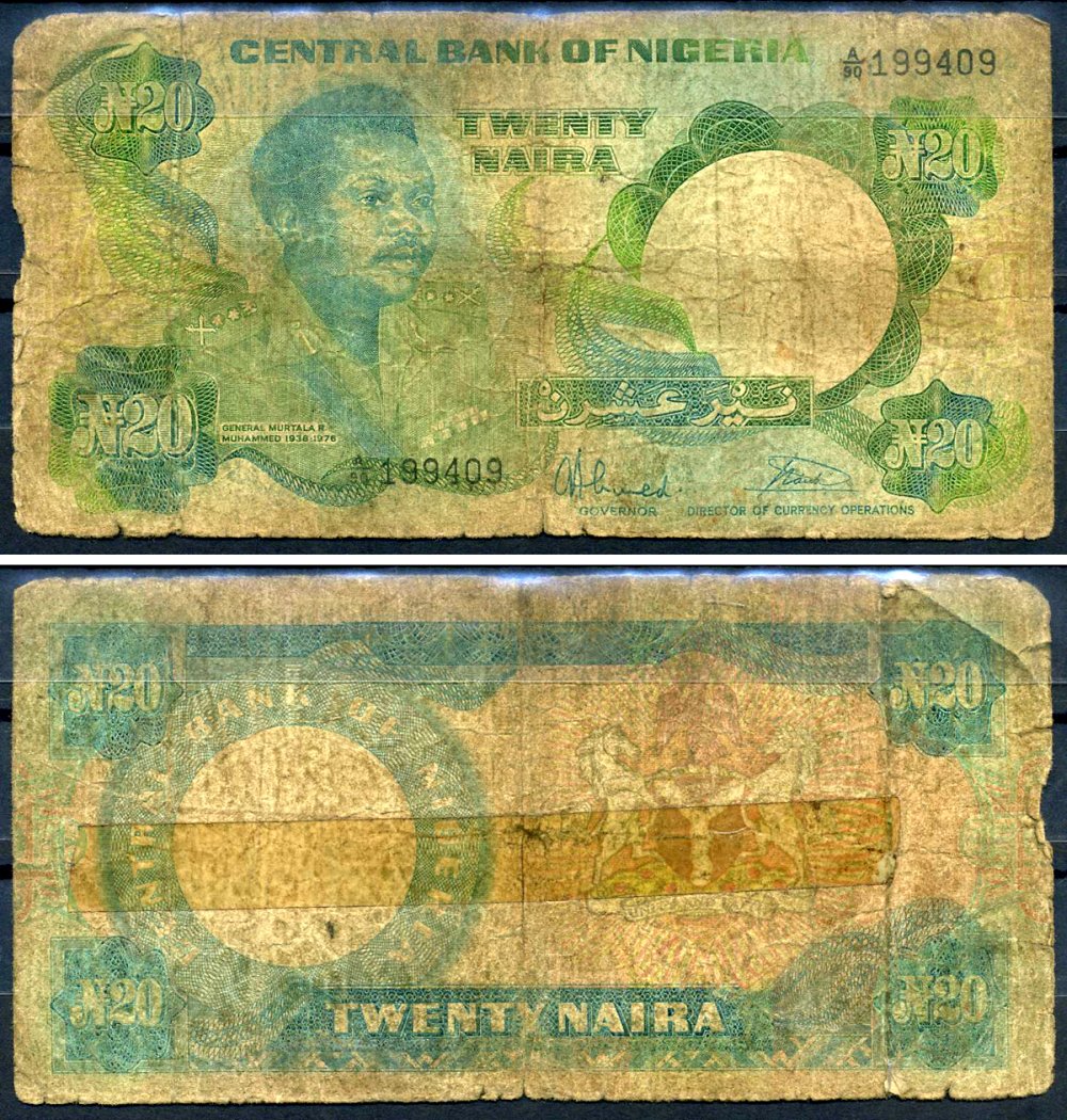 Нигерия 20 найра ND (1984-2000) Pick 26 b бумага 8613-48-2-2