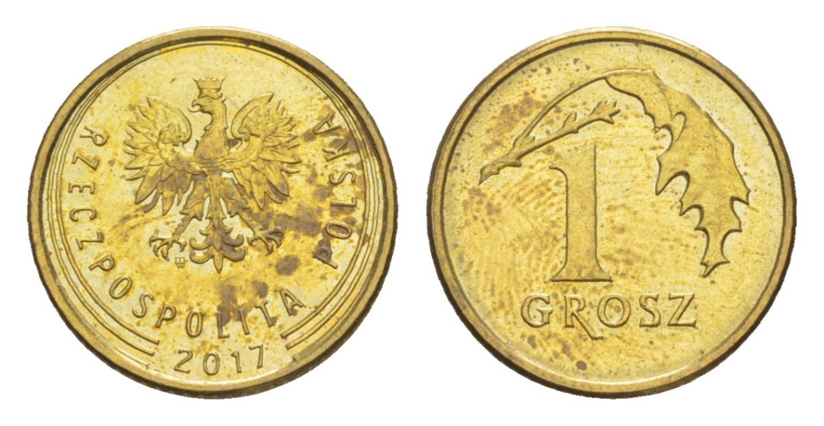 Польша 1 грош 2017 Y 923 сталь плакированная латунью 4625-138