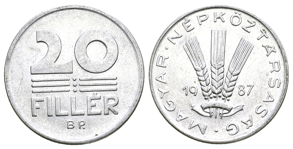 ВЕНГРИЯ 20 ФИЛЛЕРОВ 1987 НАРОДНАЯ РЕСПУБЛИКА (1949-1989) KM 573 алюминий 4385-745