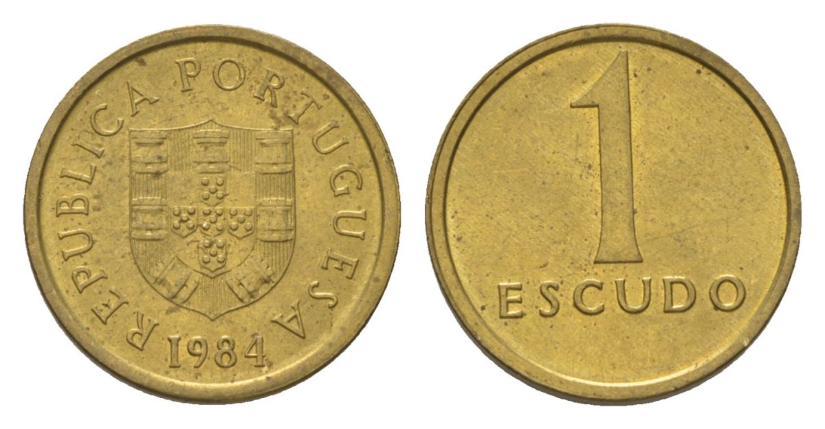 Португалия 1 эскудо 1984 KM 614 никель латунь 4625-1047