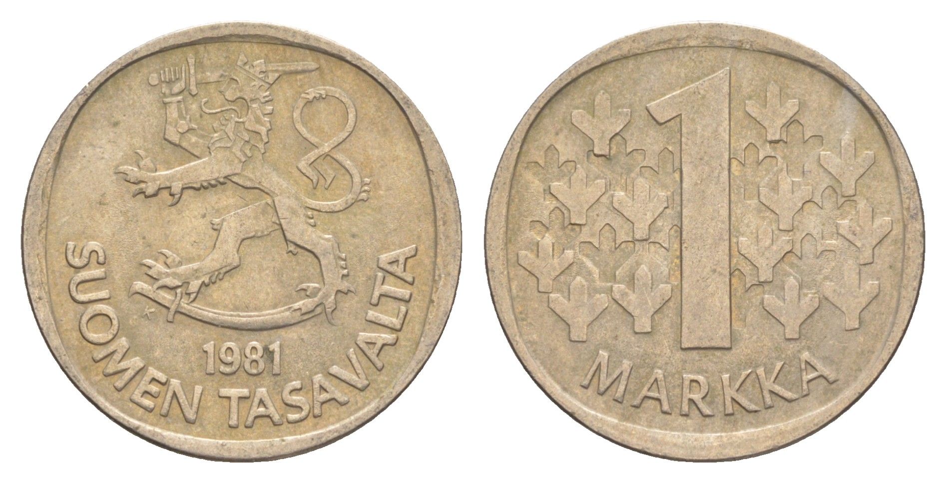 Финляндия 1 марка 1981 KM 49a медно-никель 4525-1144