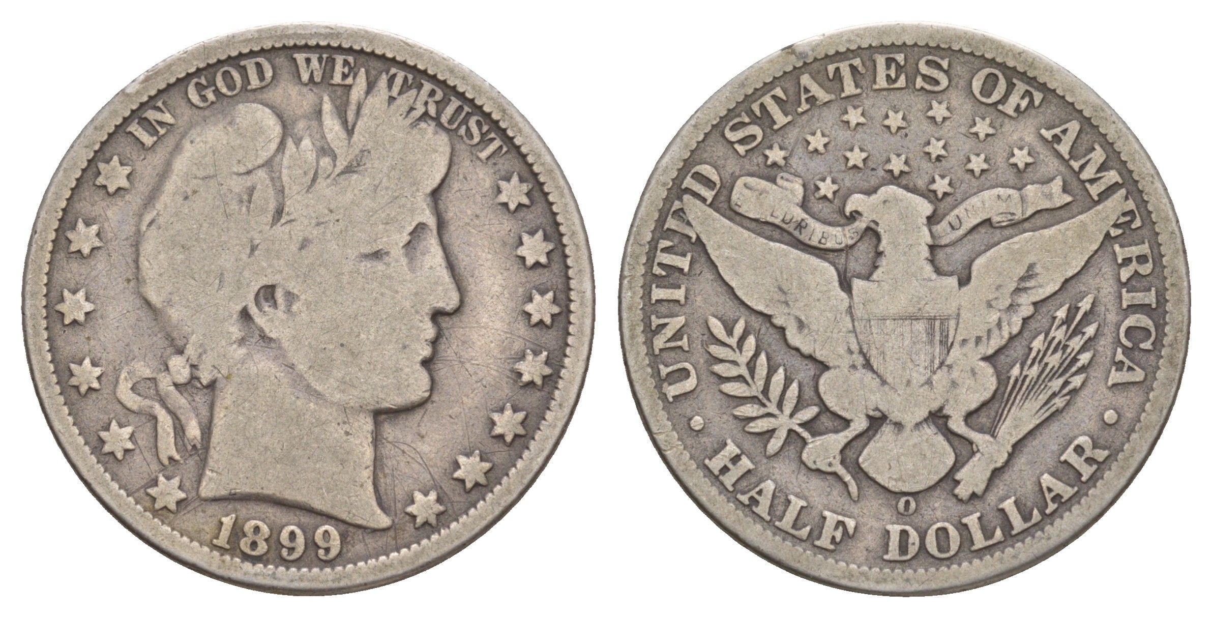 США 1/2 доллара (50 центов) 1899 O, 50 центов Барбера KM 116 серебро    5010-1621