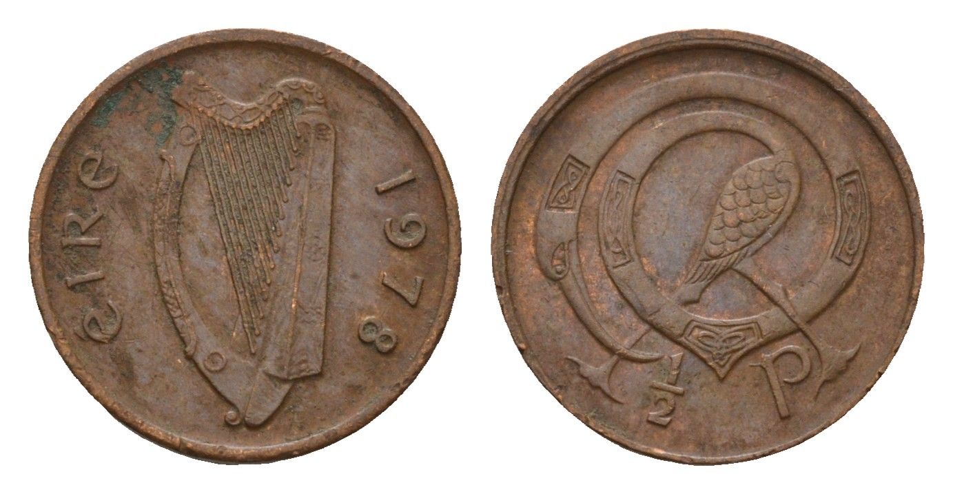 Ирландия 1/2 пенни 1978 птичка KM 19 бронза 4608-126