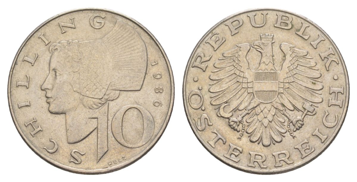Австрия 10 шиллингов 1982 KM 2918 медно-никель 4633-945
