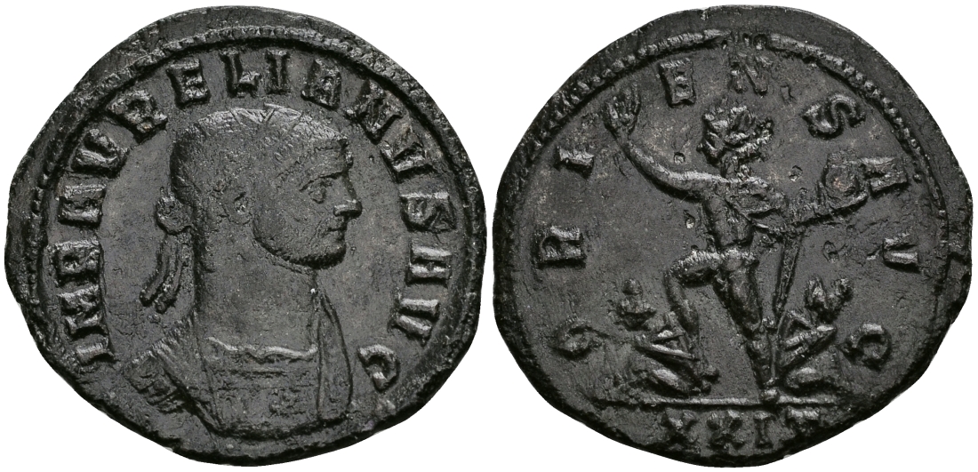 Римская Империя аврелианиан 274 Аврелиан ORIENS AVG Сердика Good Very fine RIC 279 бронза 1073-3-9-6