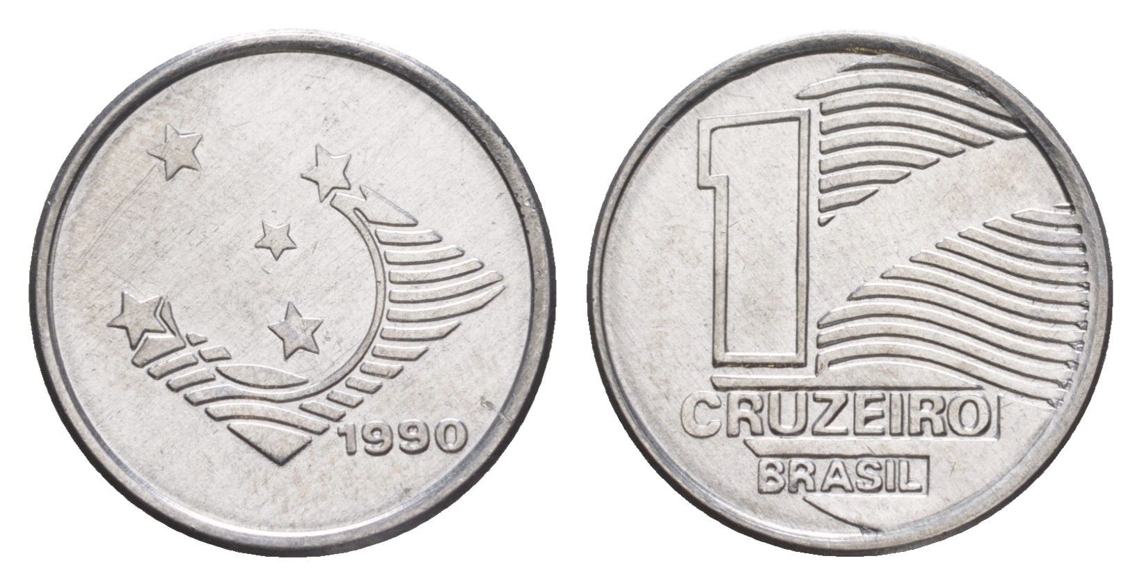 Бразилия 1 крузейро 1990 KM 617 нержавеющая сталь UNC 4644-519