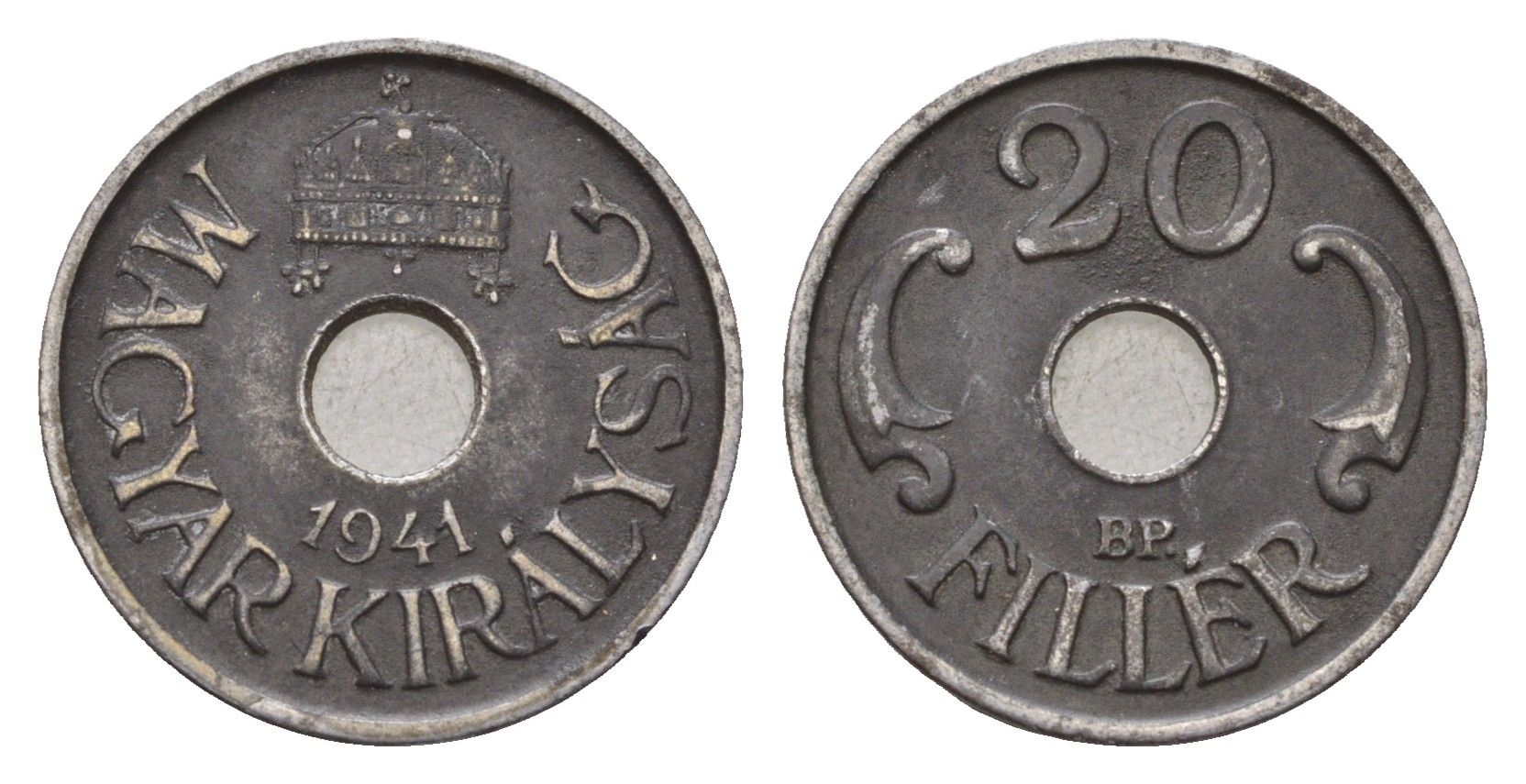 Венгрия 20 филлеров 1941 KM 520 сталь 46-2248