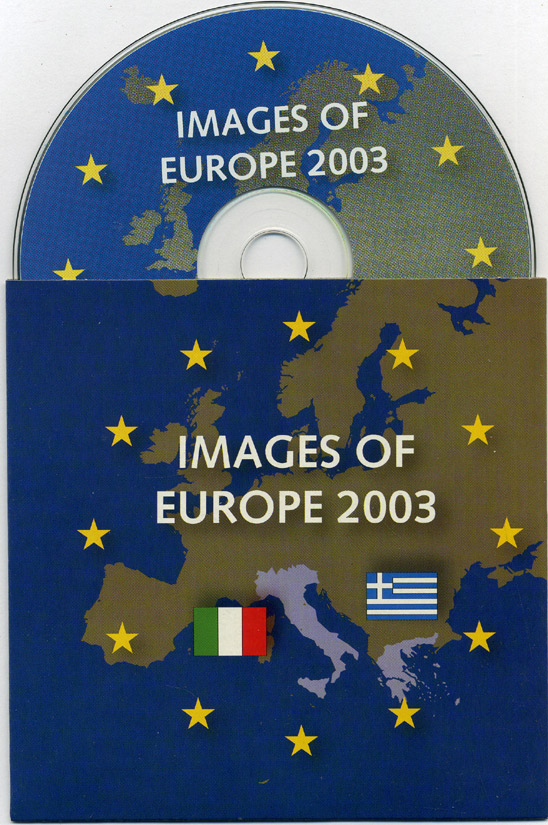 Бельгия евронабор из 12 монет + 2 жетонА 2003 президентство в евросоюзе, 12 монет по 1 евро всех стран еврозоны, Греция 1.1.2003 - 30.06.2003, Италия 1.07.2003 - 31.12.2003    UNC биметалл 5-4-5-27