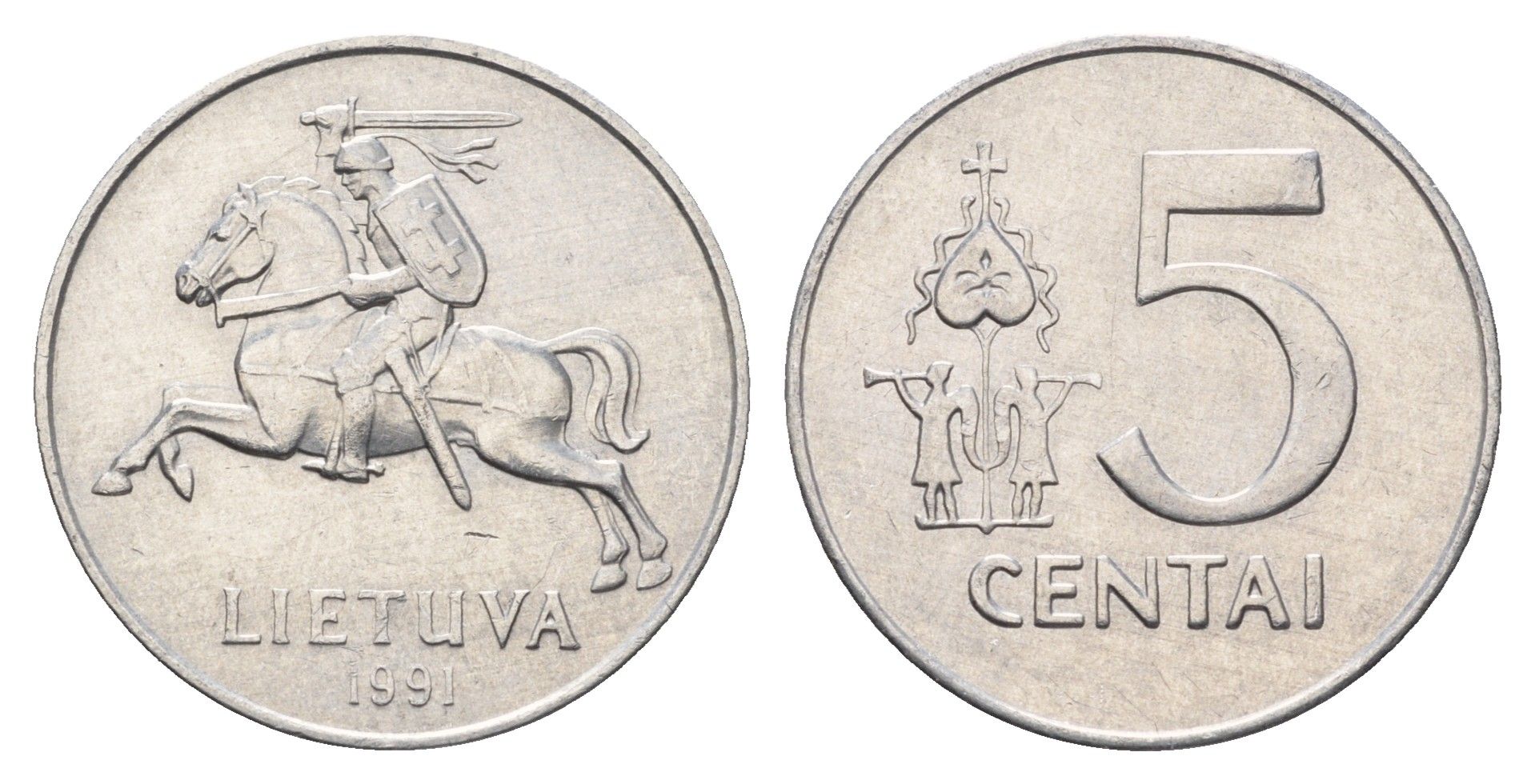 Литва 5 центов (сентов) 1991 год-тип KM 87 алюминий 4688-944