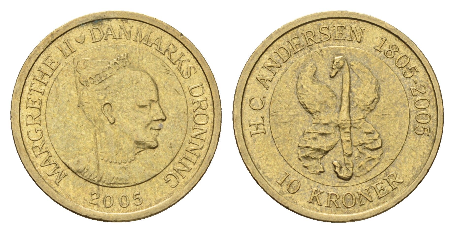 Дания 10 крон 2005 Сказка - Гадкий утёнок KM 898 алюминиевая бронза 119-216