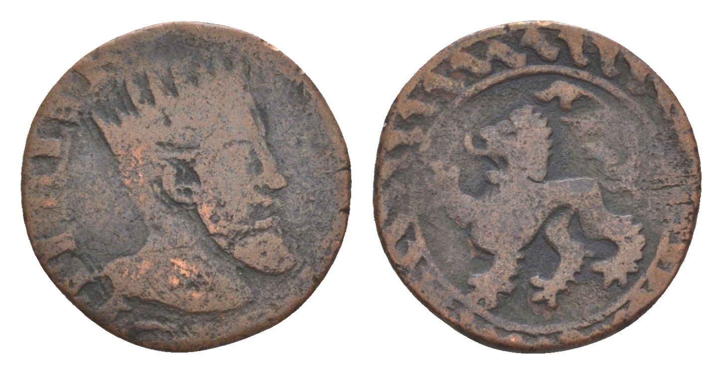 Испанские Нидерланды 2 мит (корте) ND (1546-1550) Карл V (1543-1555) vdCh 2 20.12, HPM 1001, Gelder Hoc 198.4a медь 3711-724