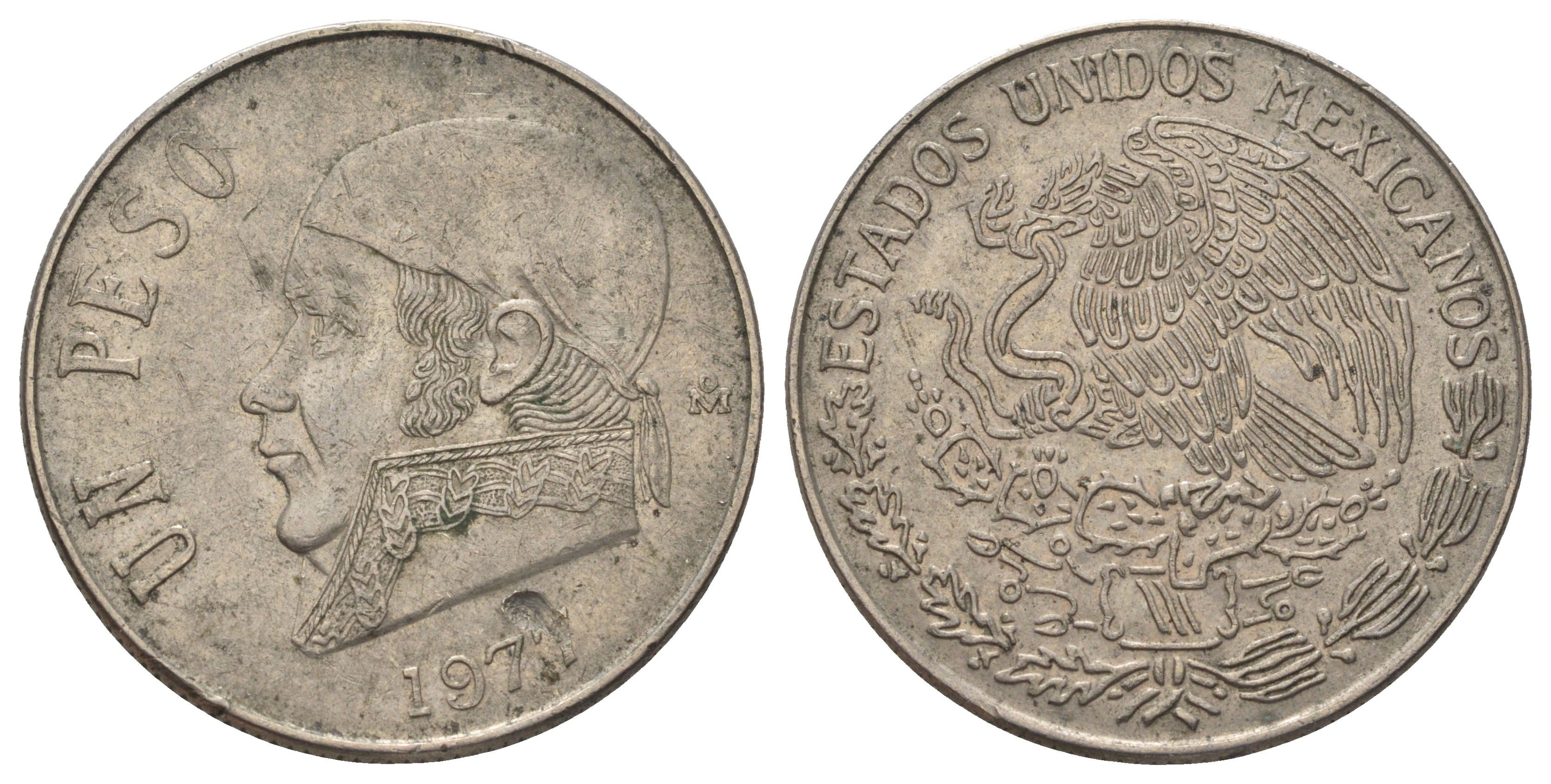 Мексика 1 песо 1977 Хосе Мария Морелос KM 460 медно-никель 4590-1241