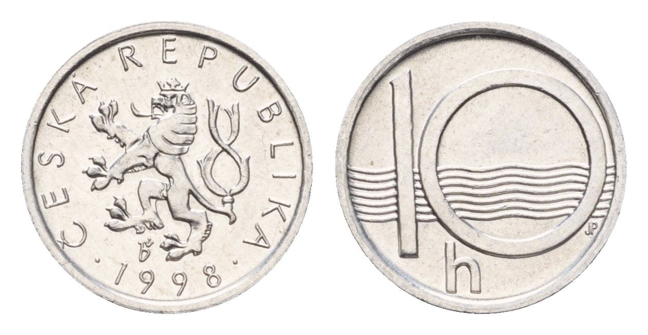Чехия 10 геллеров 1998 KM 6 алюминий UNC 192-548