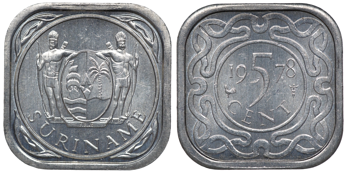 Суринам 5 центов 1978 KM 12.1a алюминий UNC 4118-523