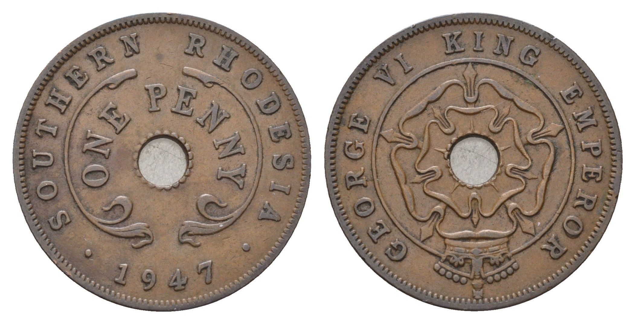 Южная Родезия 1 пенни 1947 KM 8a бронза 60-1323