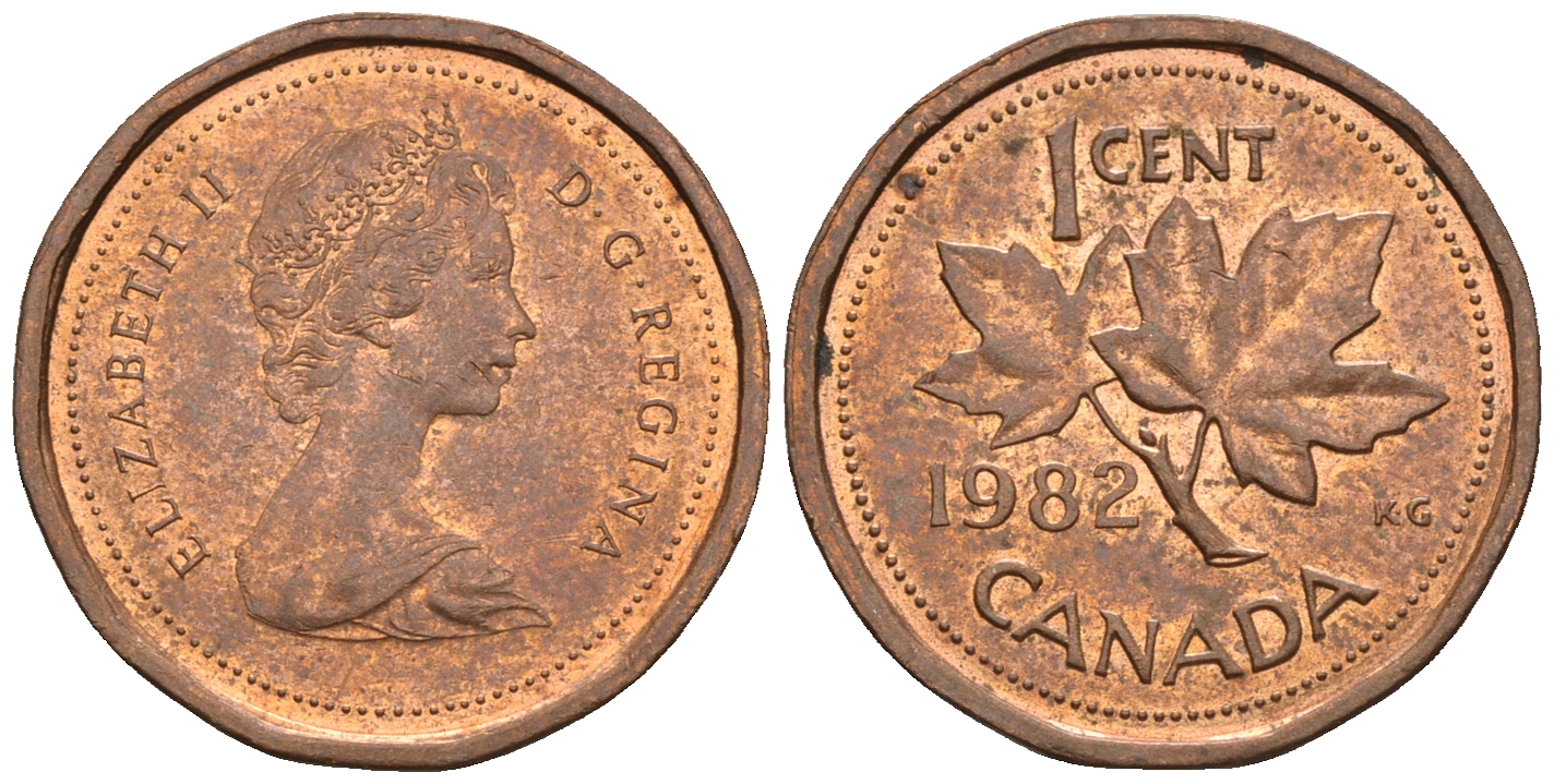 Канада 1 цент 1982 Елизавета II (1952-2022), кленовый лист KM 132 бронза 4609-165
