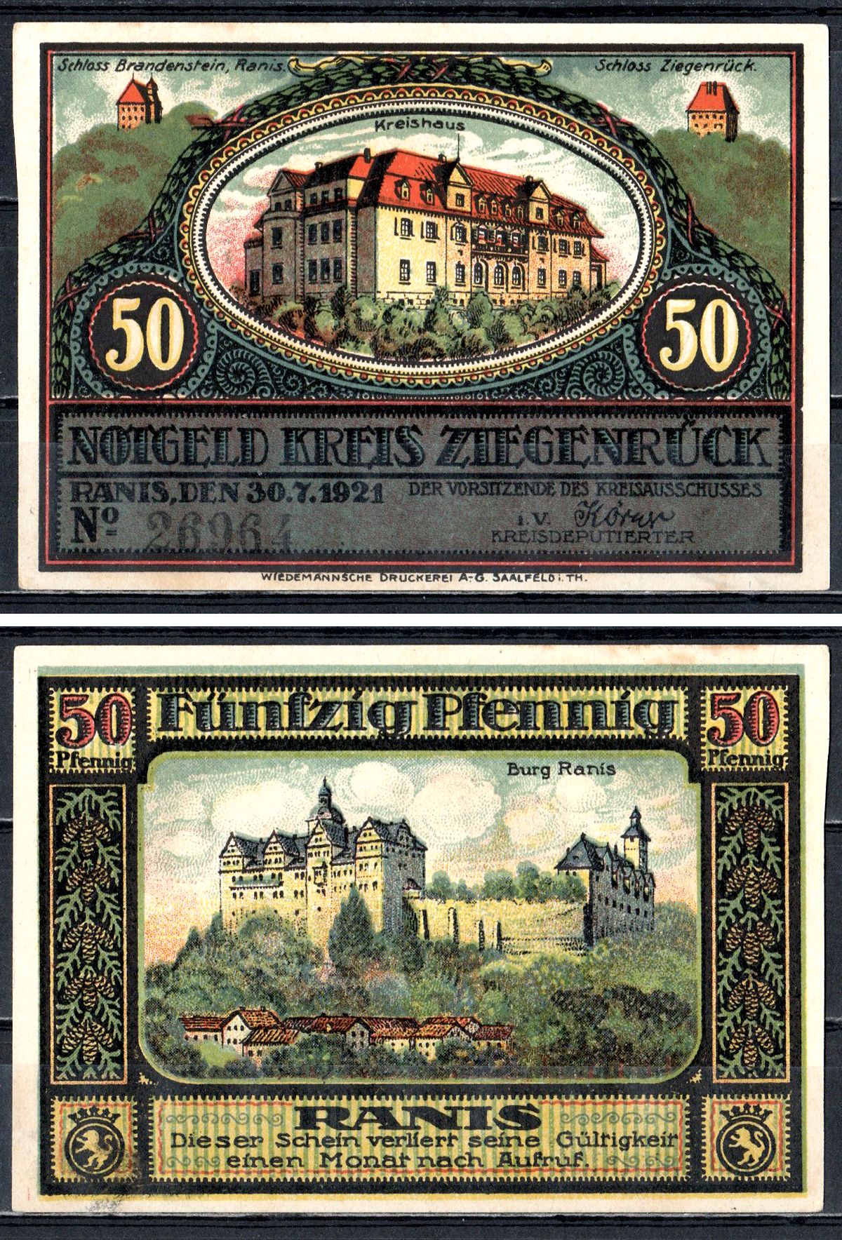 Цигенрюк (Пруссия, Саксония) 50 пфеннигов 1921 2193-44-1-1