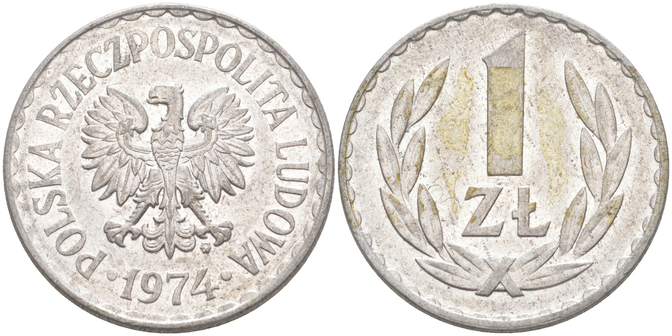 ПОЛЬША 1 ЗЛОТЫЙ 1974 MW KM 49.1 алюминий 106-527