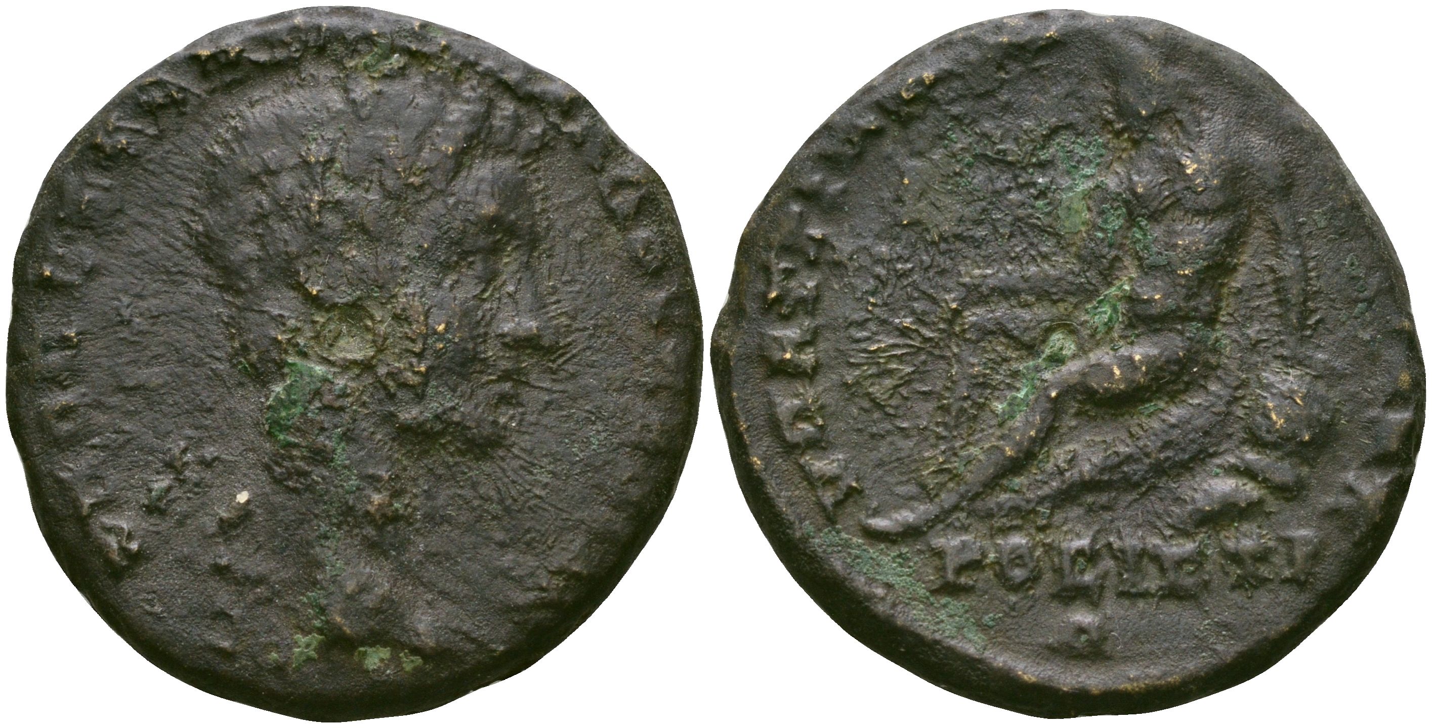 Римская Империя, Провинция Нижняя Мезия, Никополь-на-Истре AE 217 - 218 Диадумениан, бюст цезаря / персонификация божества реки Истр Varbanov 3658 бронза 1100-5-45
