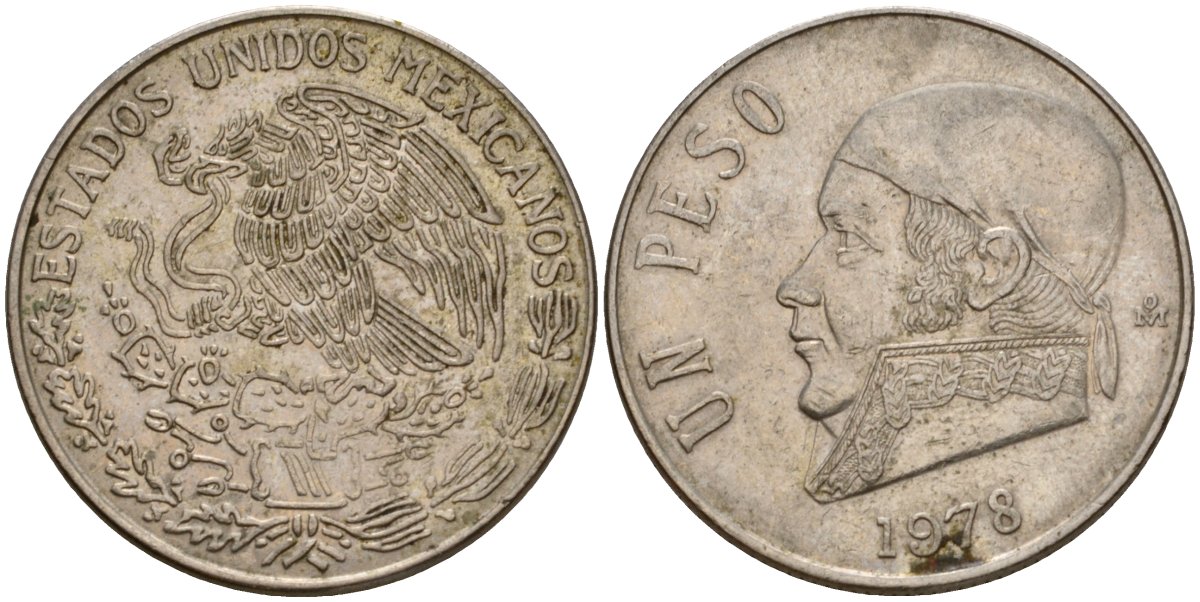 Мексика 1 песо 1978 Хосе Мария Морелос KM 460 медно-никель 4599-1224