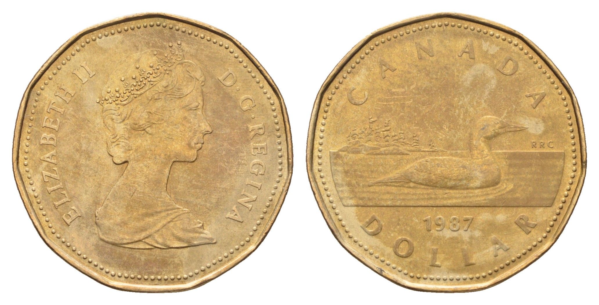 Канада 1 доллар 1987 Елизавета II (1952-2022), утка KM 157 никель плакированный алюминиевой бронзой 4678-1225