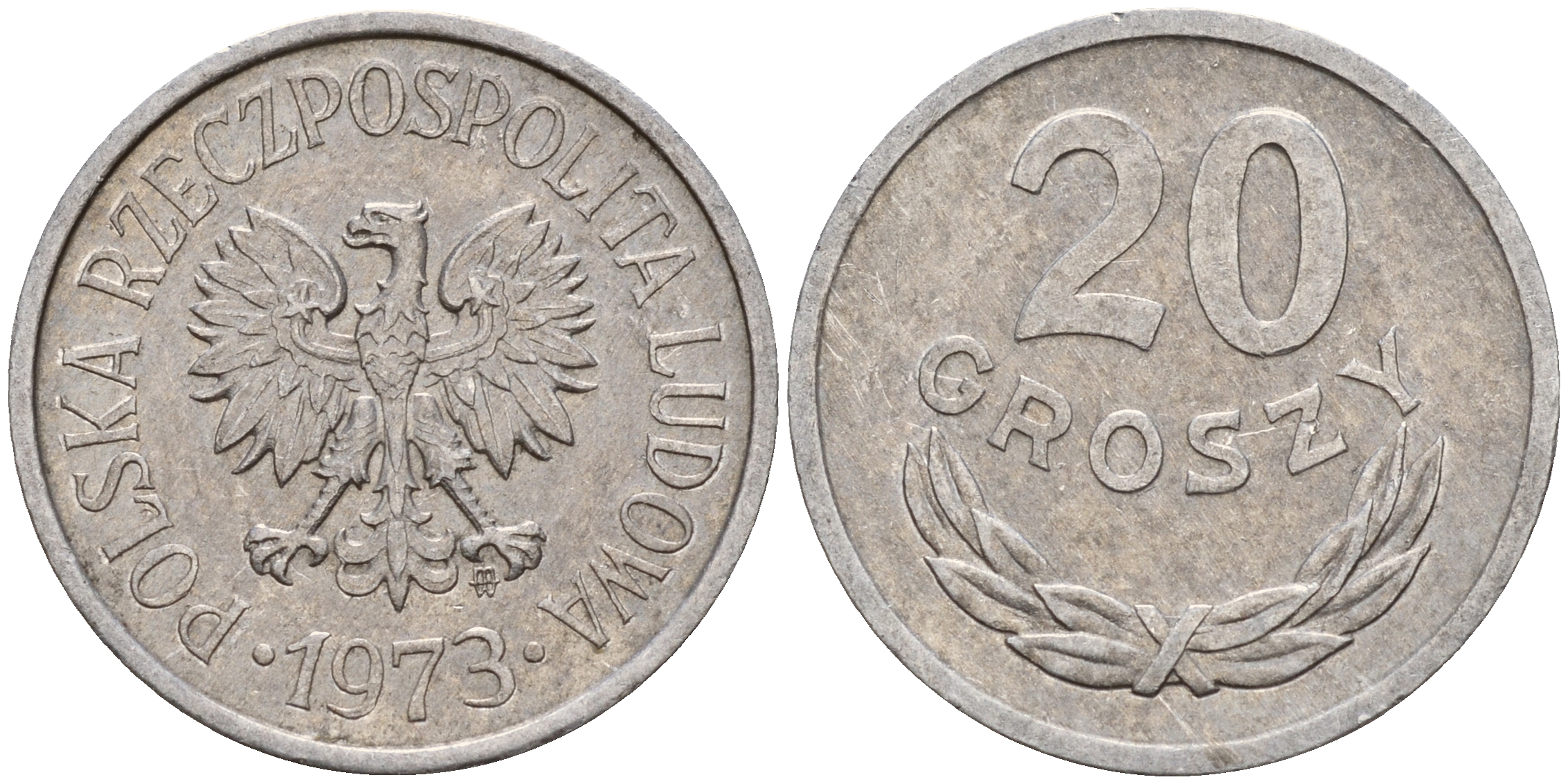 Польша 20 грошей 1973 MW KM А47, Parchimowicz 208m алюминий    4187-342