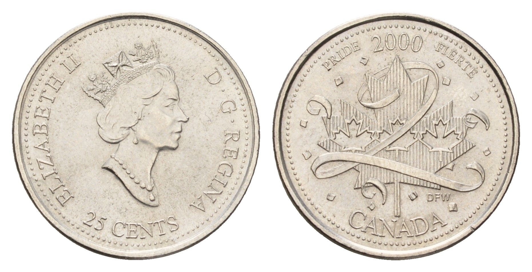 Канада 25 центов 2000 Миллениум - Гордость KM 384 сталь плакированная никелем UNC 4678-1144