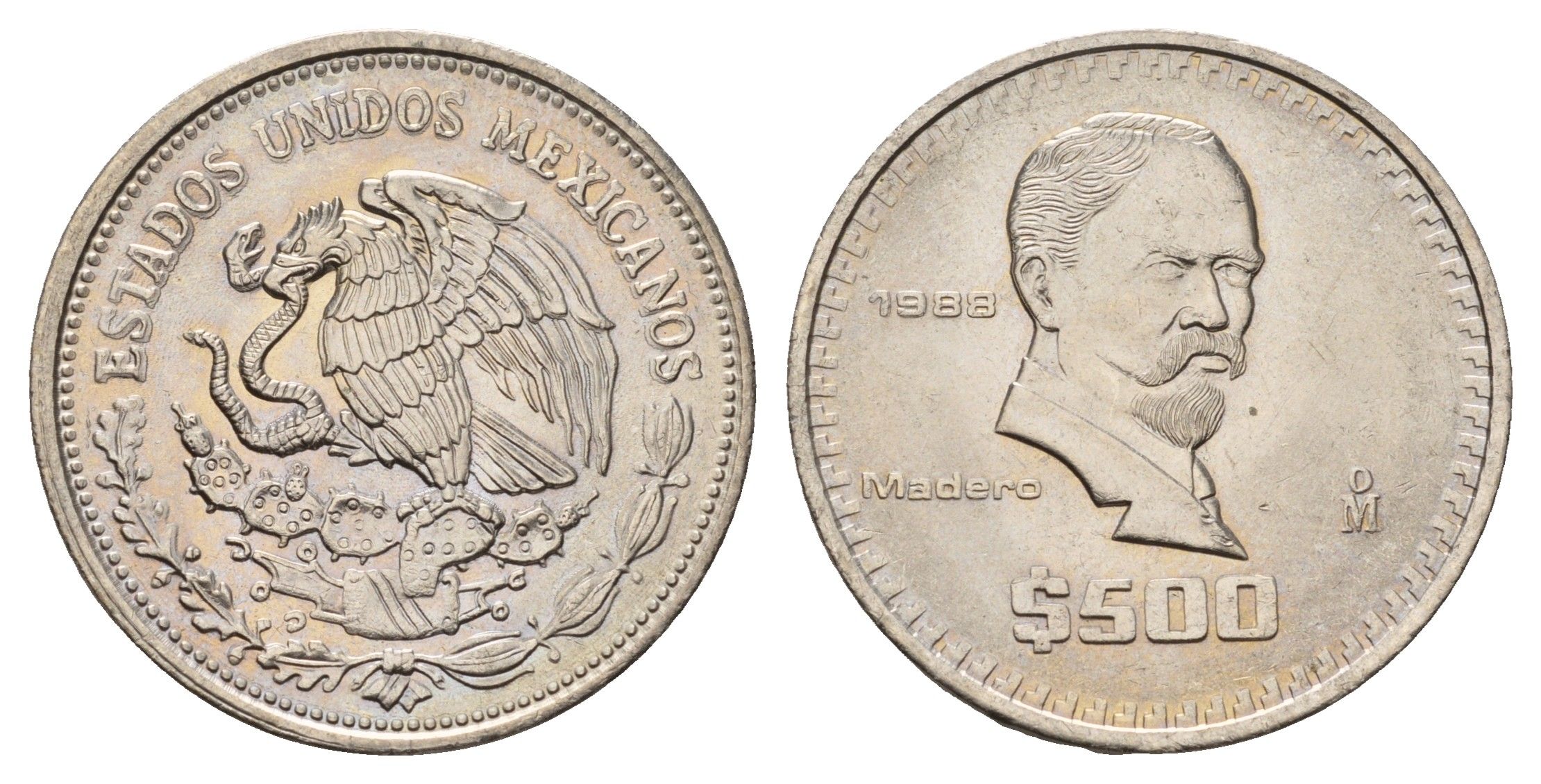 Мексика 500 песо 1989 KM 529 медно-никель UNC 4661-1242