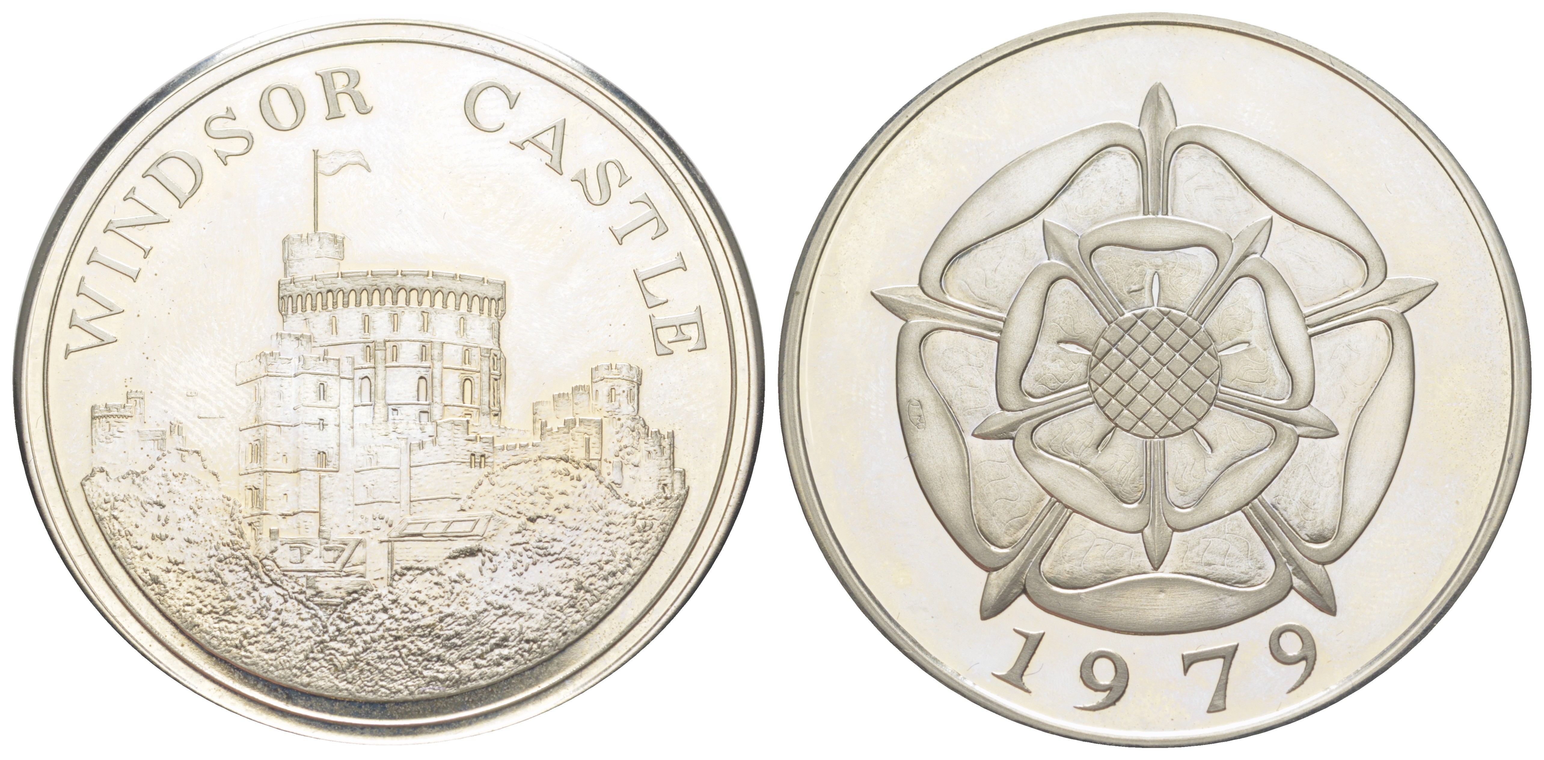 Великобритания медаль "Виндзорский замок" 1979 Лондонский монетный двор, диаметр 44 мм, вес 32,94 гр медно-никель UNC 1-3-1-12