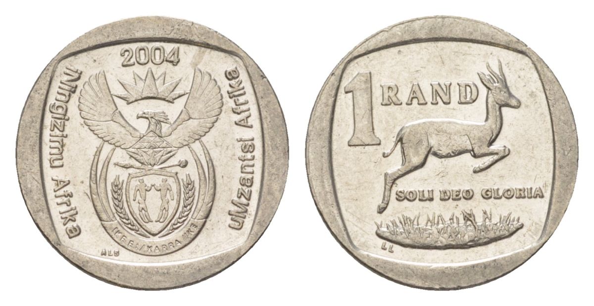 ЮАР 1 ранд 2004 KM 333 медь плакированная никелем 4627-416