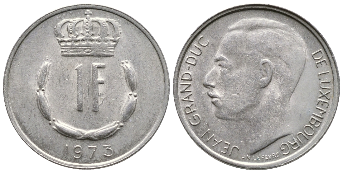 ЛЮКСЕМБУРГ 1 ФРАНК 1973 KM 55 медно-никель 53-564