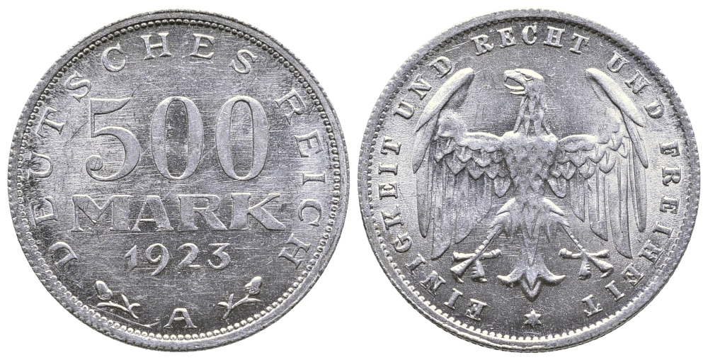 ГЕРМАНИЯ 500 МАРОК 1923 А KM 36, J. 305 алюминий 4380-622