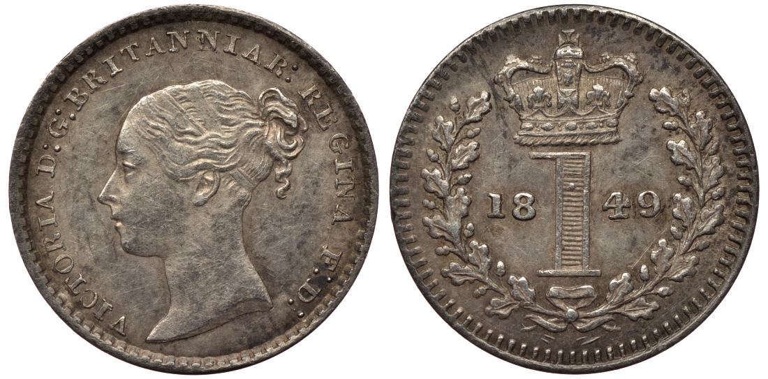 Великобритания 1 пенни 1849 Виктория (1837-1901) KM 727, Spink 3920 серебро PROOFLIKE 1524-415