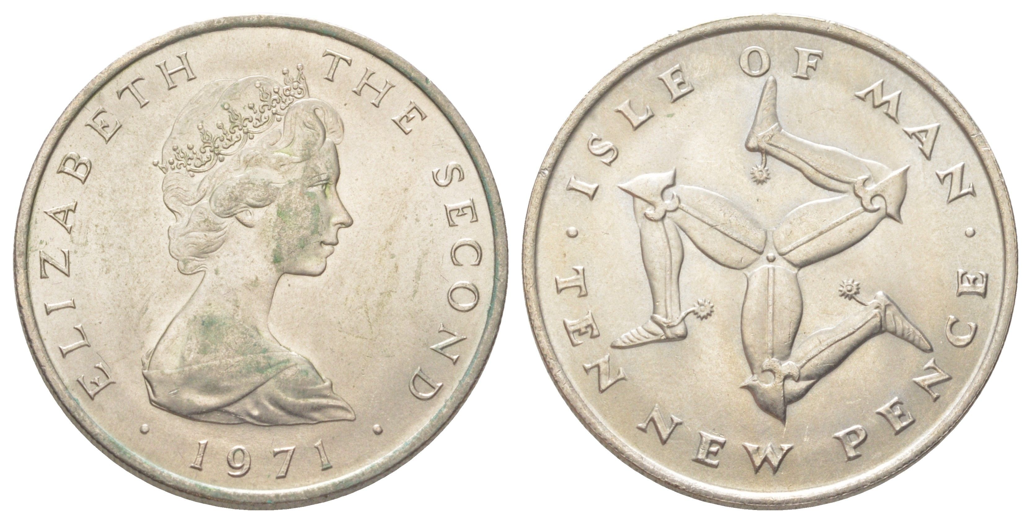 Остров Мэн 10 пенсов 1971 KM 23 медно-никель aUNC 4624-347