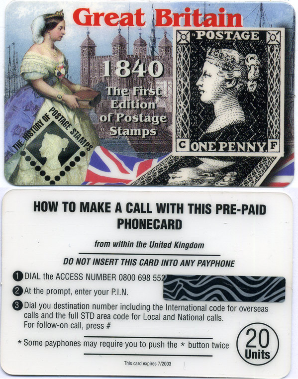 Великобритания телефонная карта ND королева Виктория,1840, первая почтовая марка, Черный пенни пластик 6300-47-1-2
