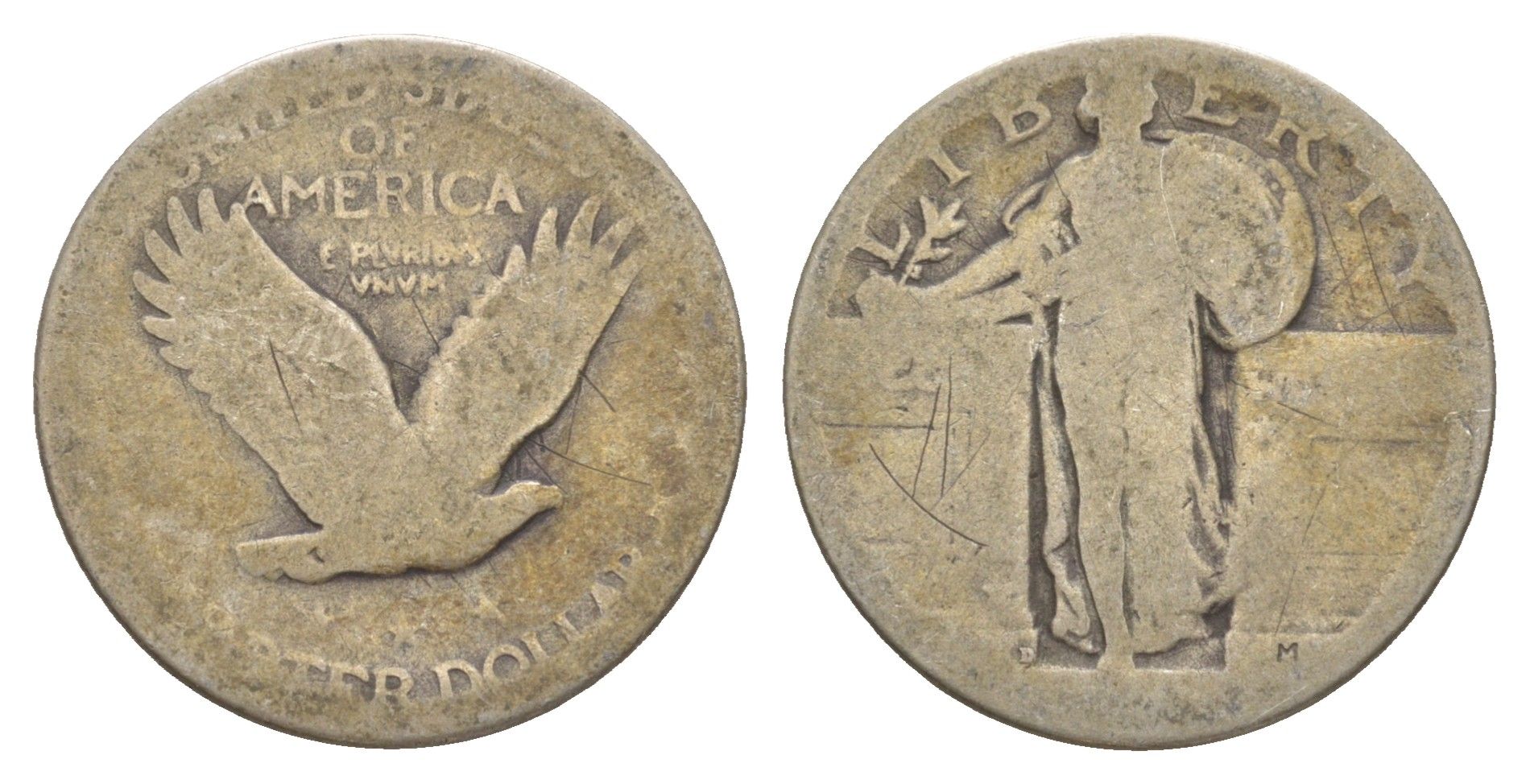 США 25 центов = квотер = 1/4 доллара ND (1917-1930) KM 145 серебро 4638-317