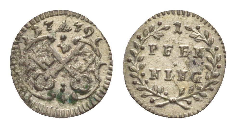 Регенсбург 1 пфенниг 1779 KM 408 серебро UNC 1529-713