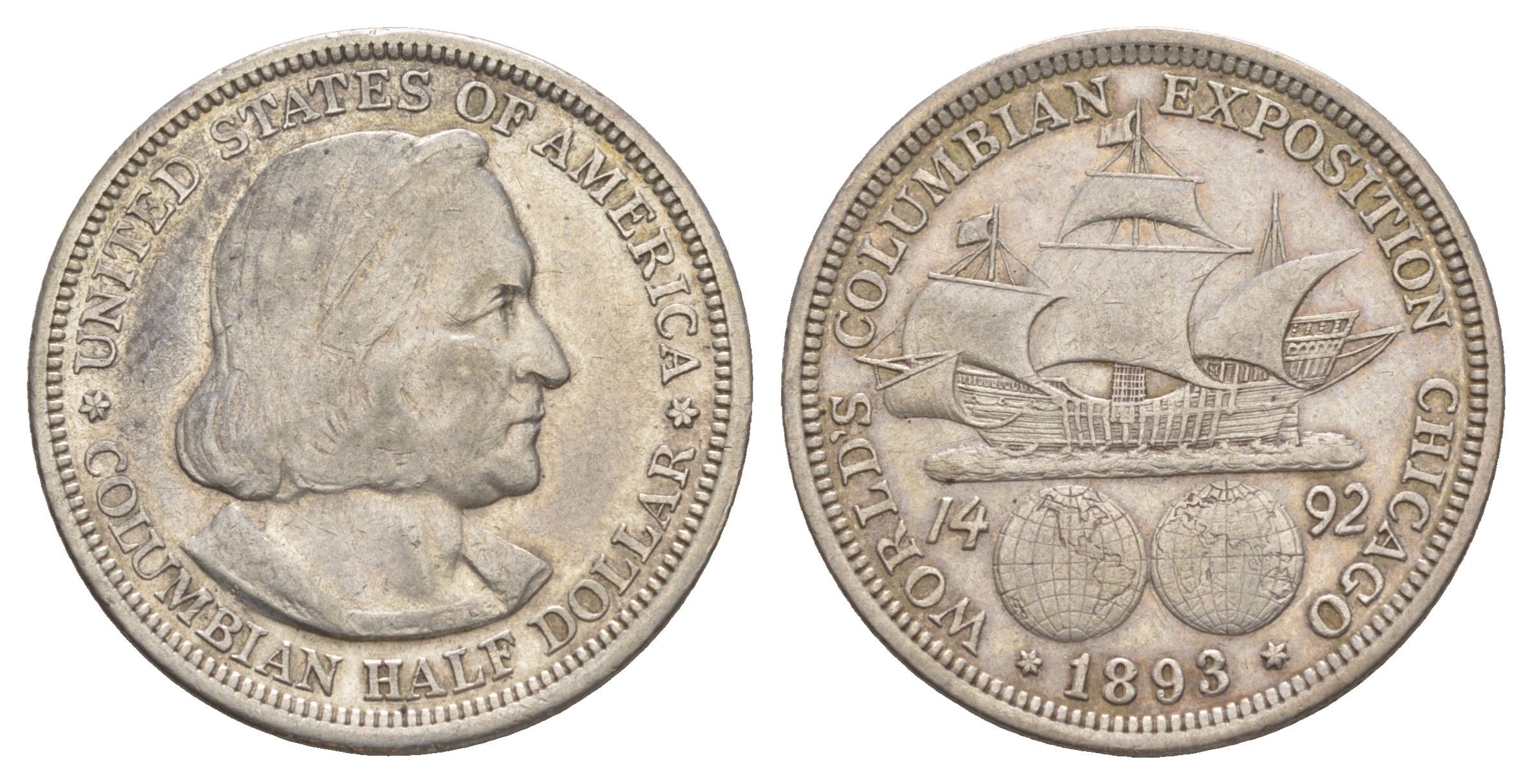 США 1/2 доллара 1893 Колумбова выставка KM 117 серебро 1527-1314