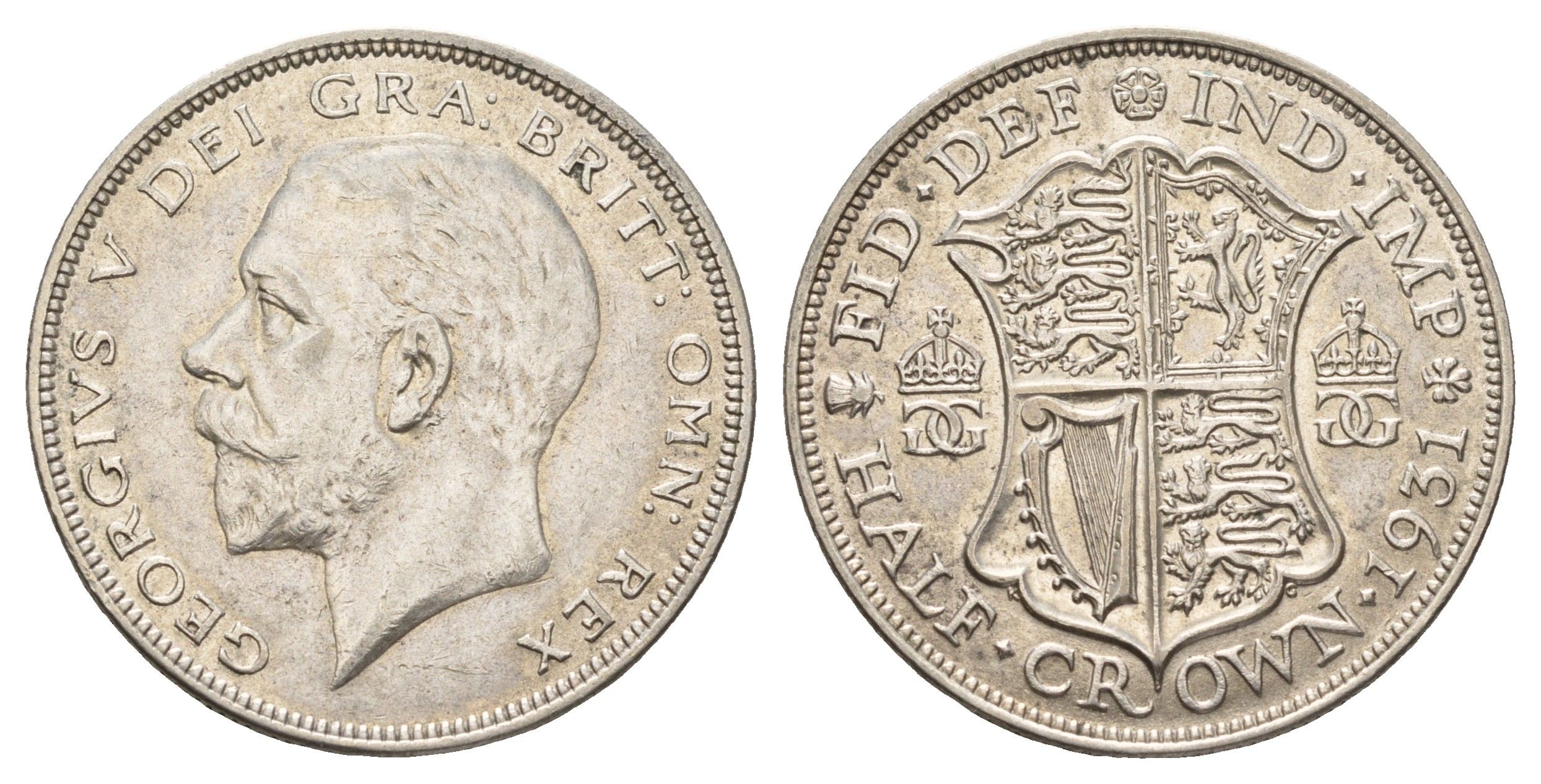 Великобритания 1/2 кроны 1931 Георг V (1910-1936) KM 835, Spink 4037 серебро 270-245