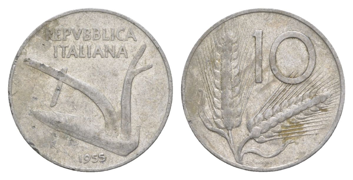 Италия 5 чентезимо 1955 R, колосья, плуг KM 93 алюминий 4629-536