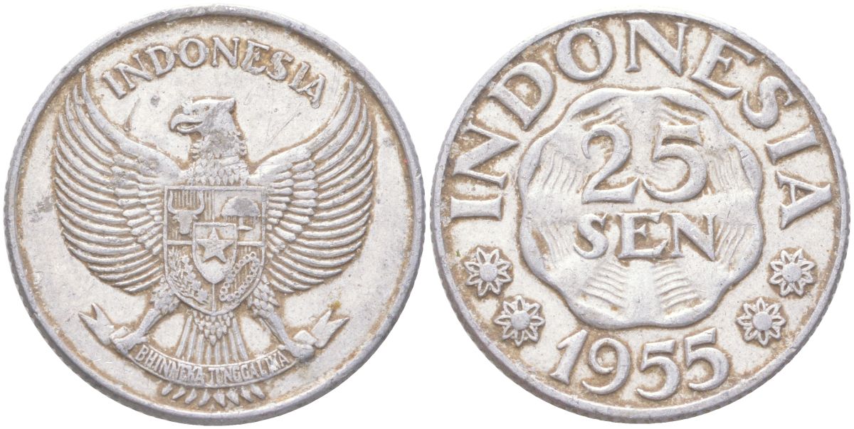 Индонезия 25 сенов 1955 KM 11 алюминий 4143-953