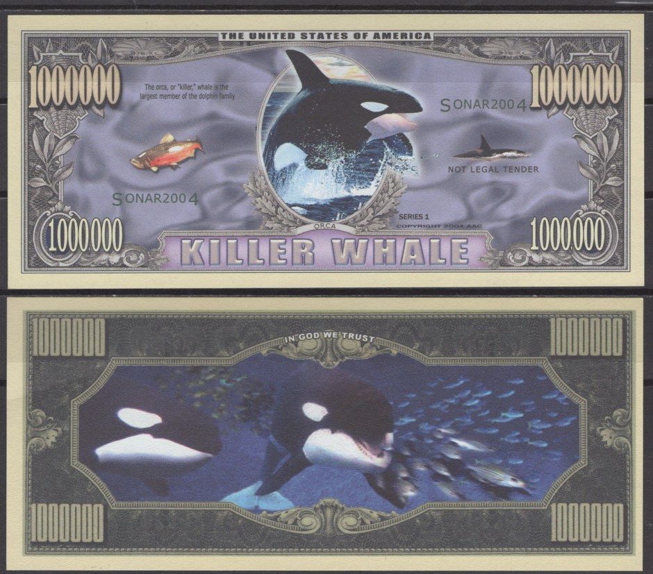 США 1000000 долларов 2004 косатка бумага UNC (пресс) 7197-3-1