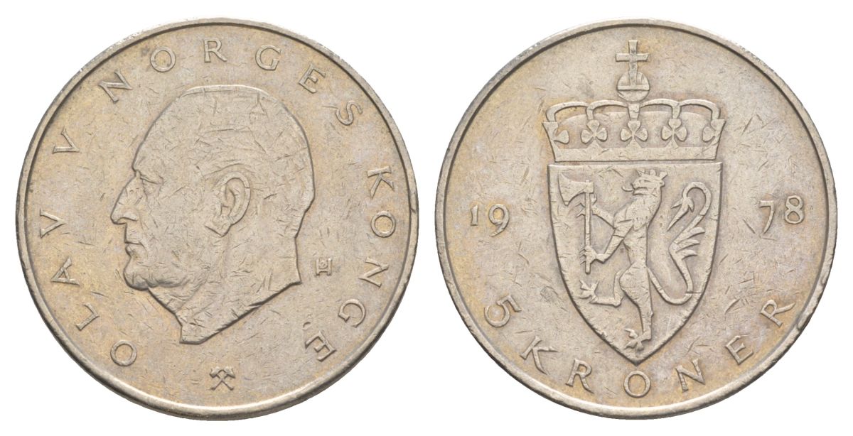 Норвегия 5 крон 1978 Улаф V (1957-1991) KM 420 медно-никель 4162-513