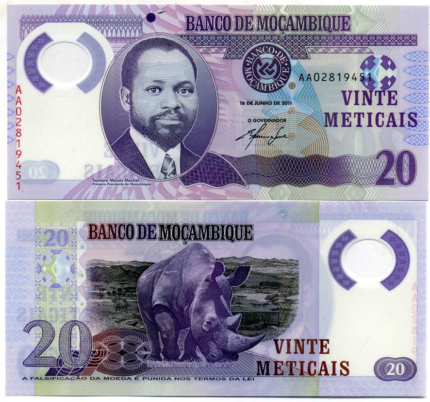 Мозамбик 20 метикалов 2011 Pick NEW пластик UNC (пресс) 448-103-1