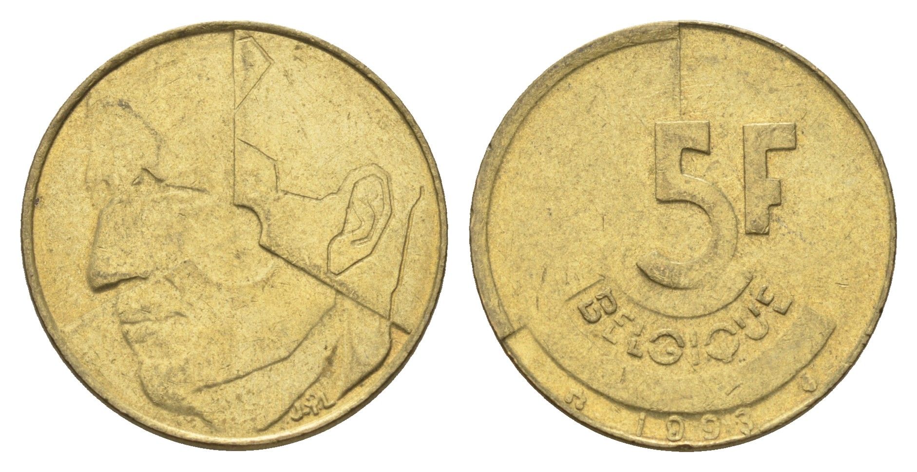 Бельгия 5 франков 1993 Belgique, Бодуэн I (1951-1993) KM 163 медь алюминий никель 4706-234