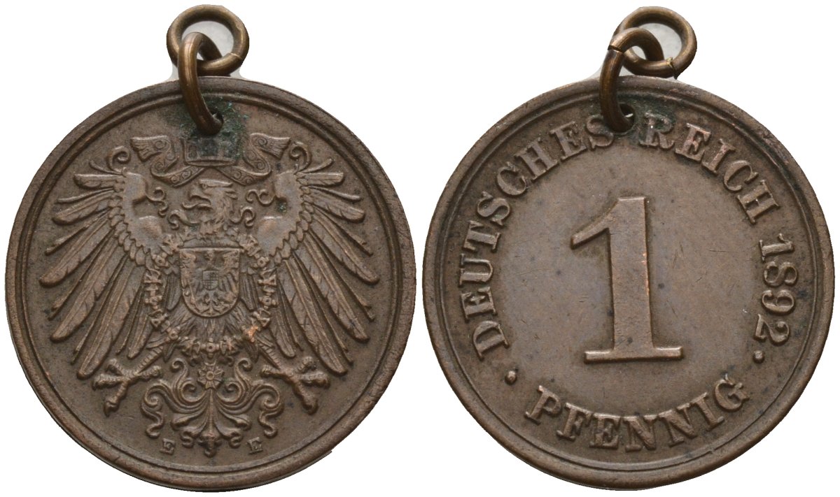 Германия 1 пфенниг 1892 E KM 10 медь 4151-1215