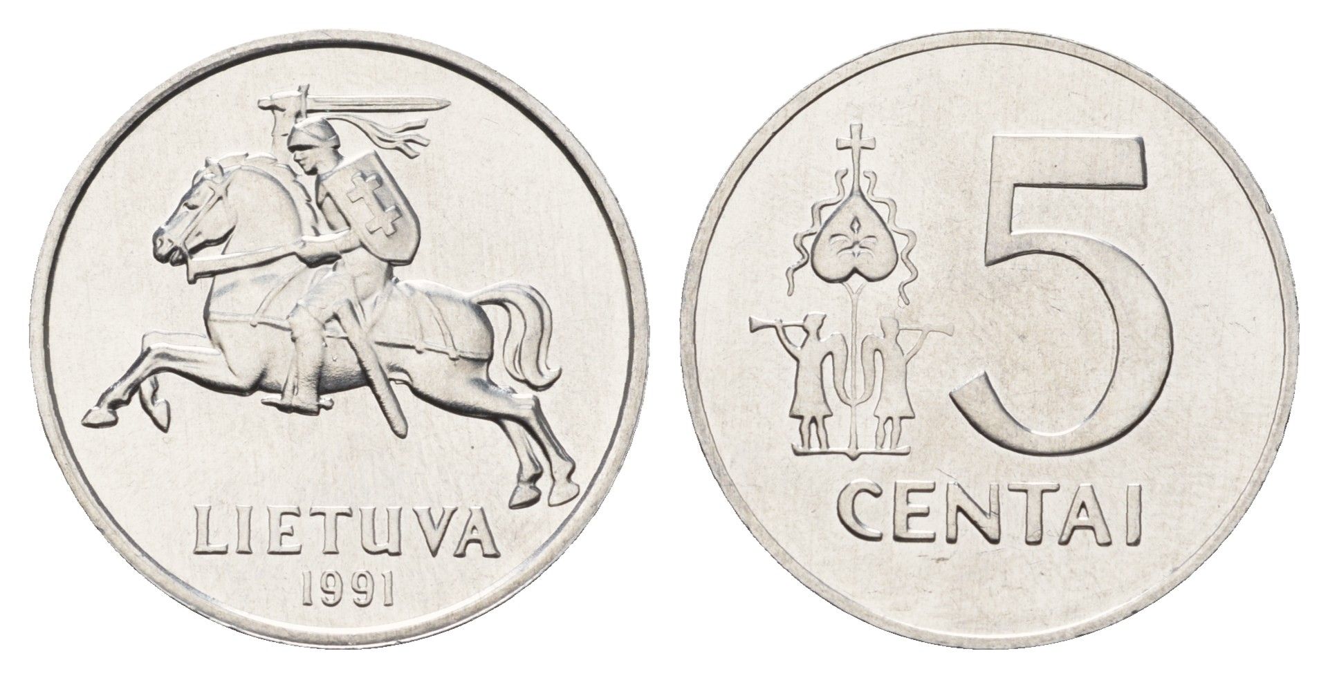 Литва 5 центов 1991 год-тип KM 87 алюминий UNC 4163-122
