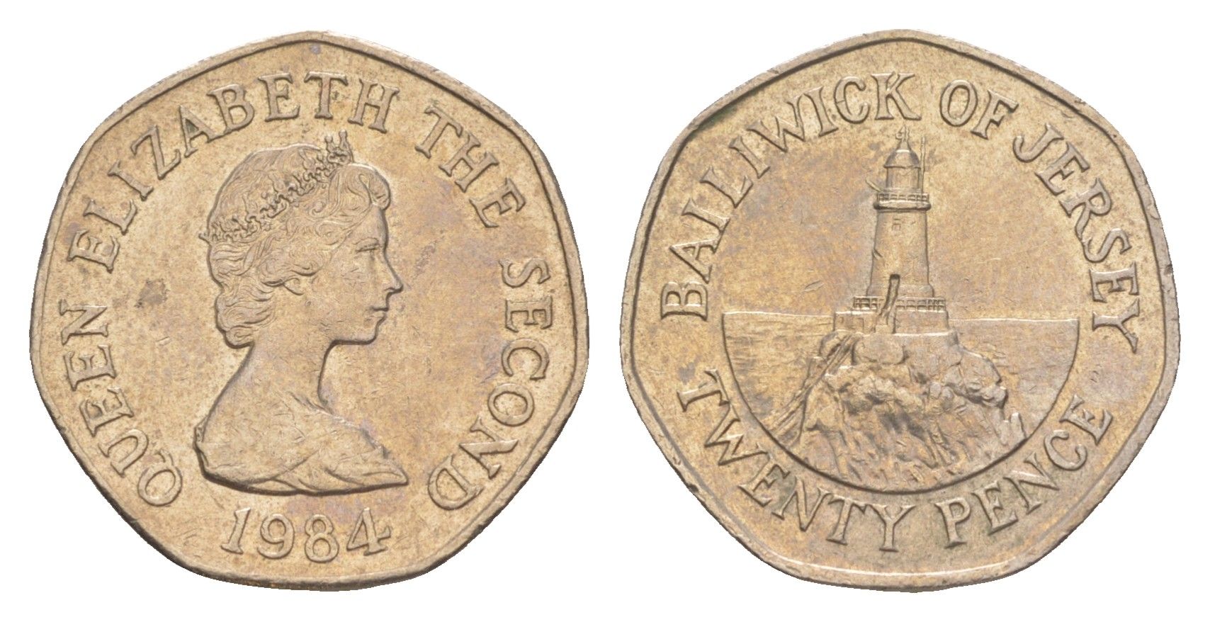 Джерси 20 пенсов 1984 KM 66 медно-никель 4649-547