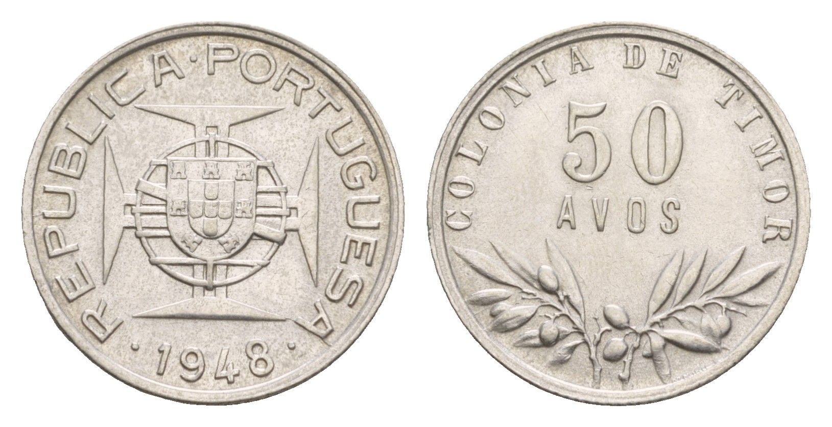 Португальский Тимор 50 аво 1948 KM 7 серебро 413-1542